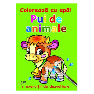 Pui de animale. Colorează cu apă!