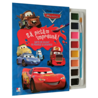 Disney. Mașini. Să pictăm împreună! Carte de colorat cu pensulă și acuarele