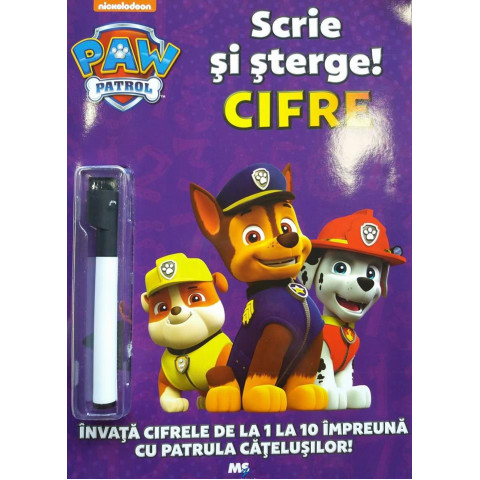 Paw Patrol - Scrie și șterge CIFRE