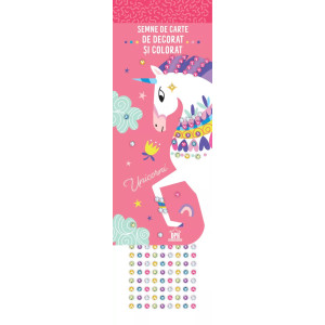 Semne de carte de colorat - Unicorni (cu ștrasuri)
