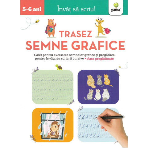 Trasez semne grafice 5-6 ani. Învăț să scriu!