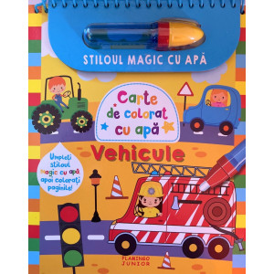 Vehicule. Carte de colorat cu apă. Stiloul magic cu apă