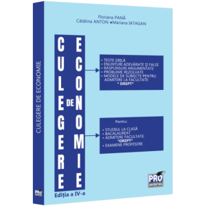 Culegere de economie pentru admiterea la Facultatea de Drept