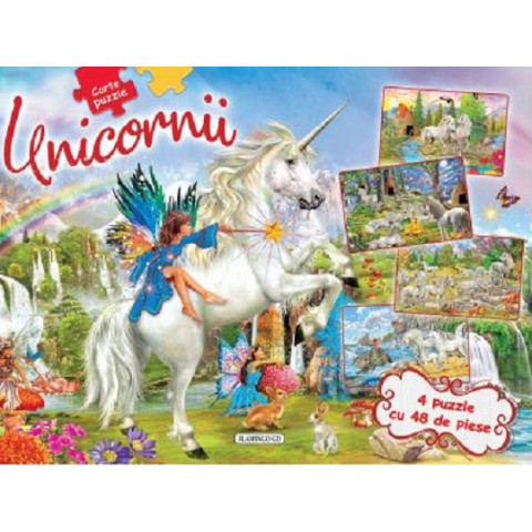 Unicornii. Carte puzzle - 4 puzzle cu 48 de piese