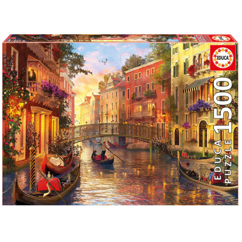 Puzzle Genuine Sunset in Venice Educa 1500 de piese de la 11 ani