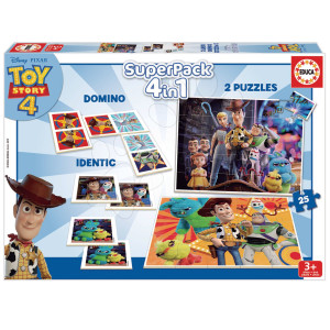Superpack Toy Story - Joc Domino, Joc Identic, 2 x Puzzle 25 piese, Educa