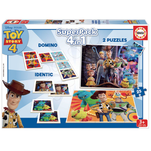 Superpack Toy Story - Joc Domino, Joc Identic, 2 x Puzzle 25 piese, Educa