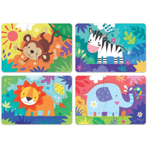 Puzzle pentru cei mici My Jungle Animals Progressive Educa animăluțe în junglă 5-6-7-8 piese