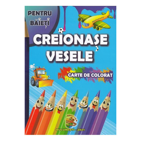 Creionașele vesele. Carte de colorat pentru băieți