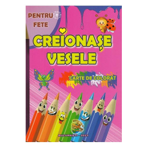 Creionașe vesele. Carte de colorat pentru fete