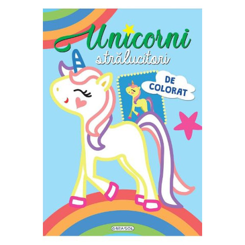 Unicorni strălucitori de colorat: Bleu