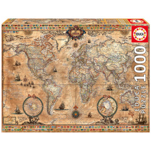 Puzzle Educa, Antique World Map, 1000 piese