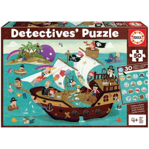 Puzzle nava piraților Detectives Pirates Boat Educa caută 30 articole 50 piese