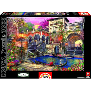 Puzzle Educa de 3000 piese - Romantica in Venetia, Dominic Davison