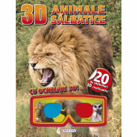 Carte 3D cu Abțibilduri Animale Sălbatice