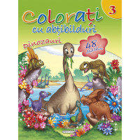 Colorați cu abțibilduri 3 - Dinozauri