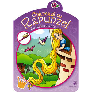 Colorează cu Rapunzel. Cu autocolante