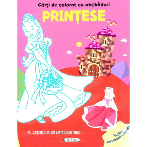 Cărți de colorat cu abțibilduri - Prințese