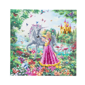 Set creativ tablou cu cristale Crystal Art The Princess and The Unicorn 30x30cm Craft Buddy