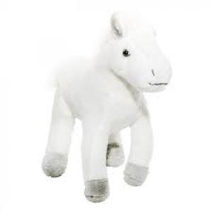 Jucărie de pluș cal alb 19 cm, Momki
