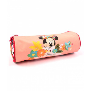 Penar Etui Tubular, roz închis floral, Minnie