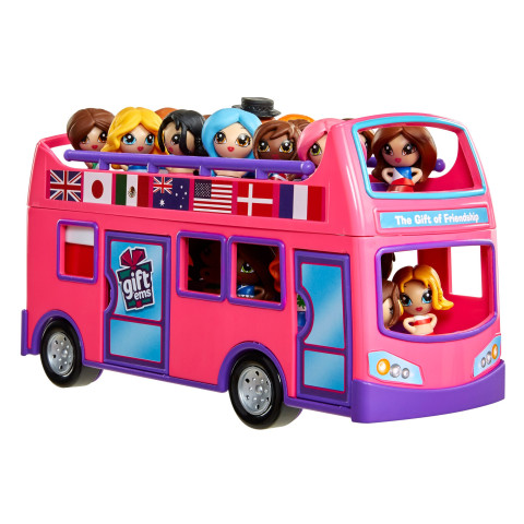 Set figurine,Autobuz și cutie cu surpriză, Gift ems