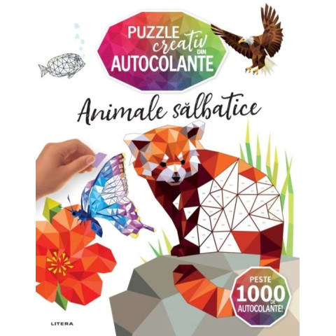 Animale sălbatice. Puzzle creativ din autocolante