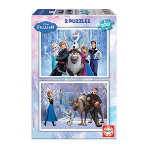 Puzzle Frozen, 2 x 100 piese, Educa