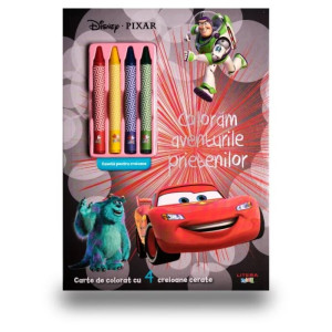 Disney. Pixar. Colorăm aventurile prietenilor (conține 4 creioane cerate)