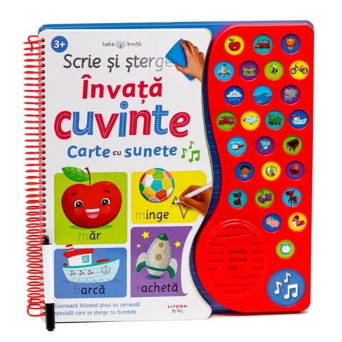 Scrie si sterge. Invata cuvinte. Carte cu sunete