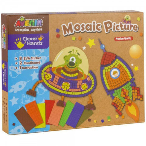 Joc creativ Momki Mozaic - Rachetă și navă spațială