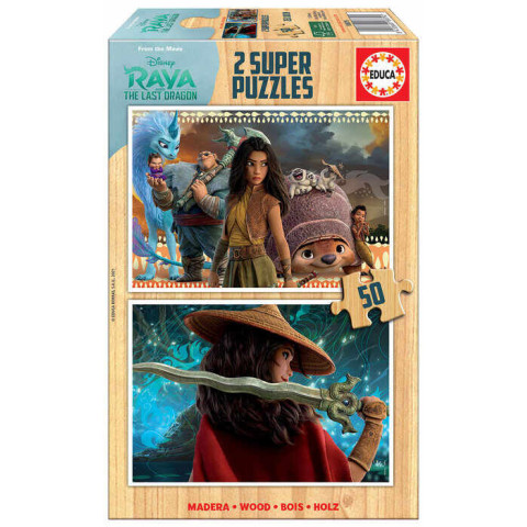 Puzzle Educa din 2 х 50 piese - Raya and the last Dragon