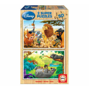 Puzzle Educa din 2 x 50 piese - Animal Friends