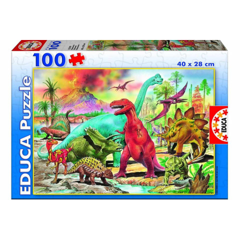 Puzzle Educa - Dinosaurs, 100 piese