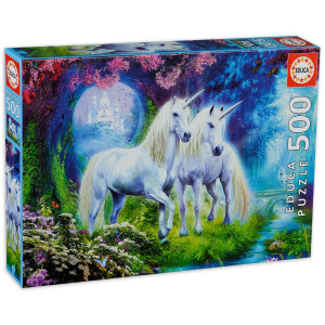 Puzzle Educa de 500 piese - Unicorni in pădure