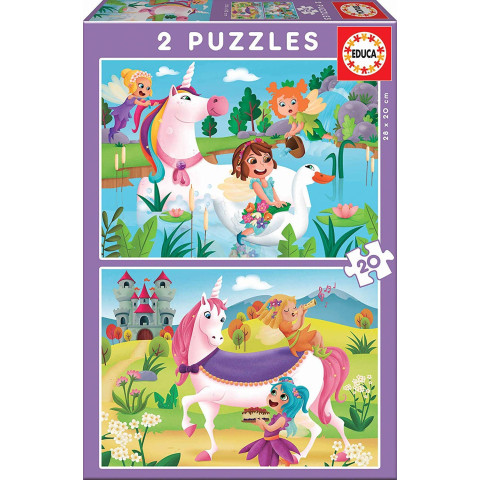 Puzzle Educa din 2 x 20 piese - Unicorns