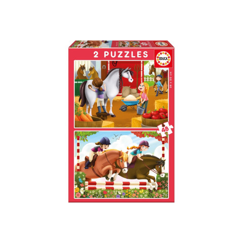 Puzzle Educa din 2 x 48 piese - Cai