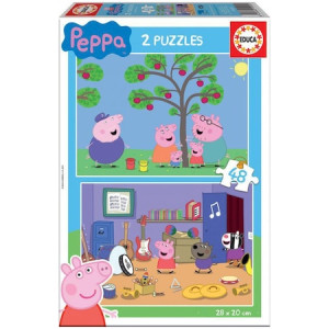 Puzzle Educa de 2 x 48 piese - Peppa Pig