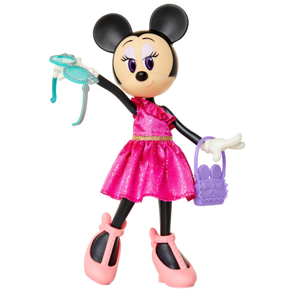 Păpușă Disney - Minnie Mouse, Set de accesorii la modă