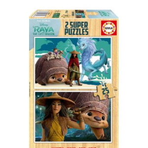 Puzzle Educa lemn Raya and the Last Dragon, 2 x 25 piese