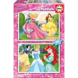 Puzzle Educa din 2 x 20 piese - Disney Princess