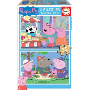 Puzzle Peppa Pig, 2 x 25 piese, Educa