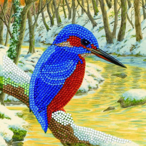 Set creativ tablou cu cristale Kingfisher, 18x18 cm, Craft Buddy