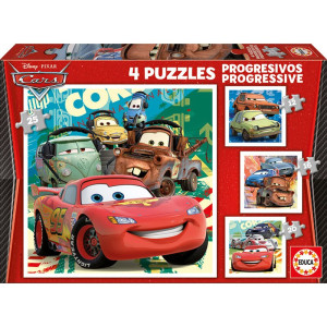 Puzzle Educa, Cars, 4 in 1, 12/16/20/25 piese