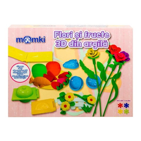 Joc creativ MomKi flori și fructe 3D din argilă