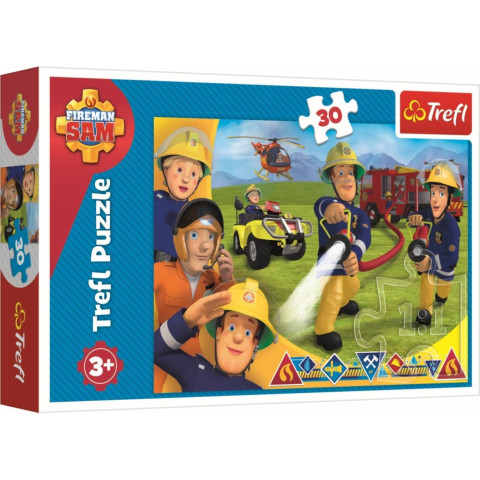 Puzzle Trefl, Fireman Sam, Pregatit pentru a ajuta, 30 piese