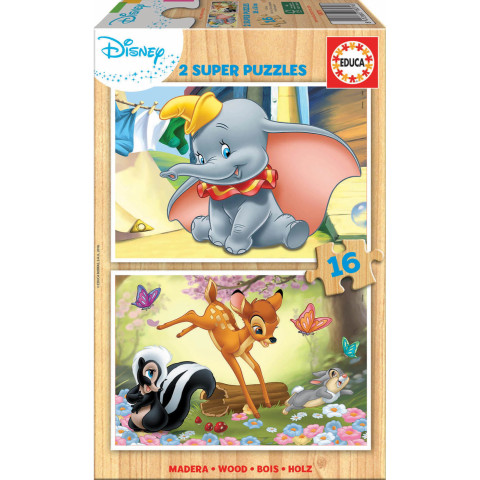 Puzzle Educa de 2 х 16 piese - Disney Animals