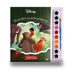 Disney. Să pictăm cu eroii preferați. Carte de colorat cu pensulă și acuarele