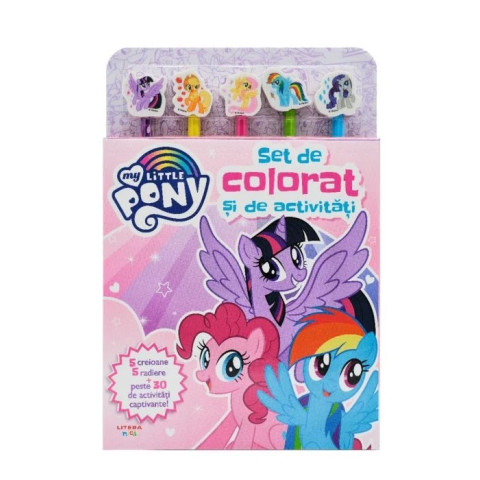 My Little Pony. Set de colorat și de activități (conține 5 creioane și 5 radiere)