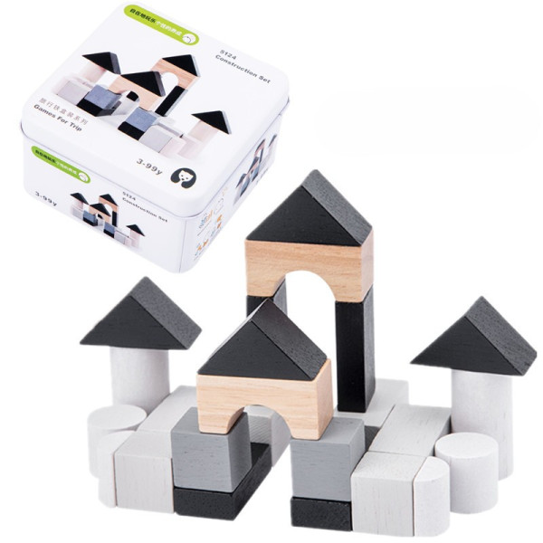 Joc seria Games for trip in cutie metalica, cuburi lemn 5124